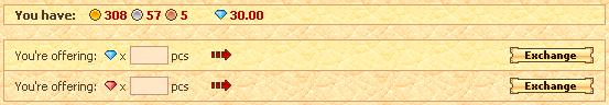 Exchange your diamonds or rubies for game money here